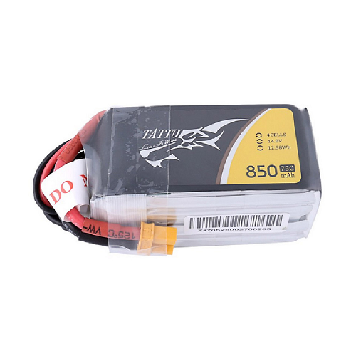 Tattu 850mAh 4S1P 14.8V 75C Lipo Battery Pack With XT30 Plug