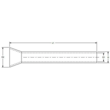 Burndy YF0122UI 1 AWG 0.87" Length 0.52" Width Unplated Copper Alloy Bare Bootlace Ferrule