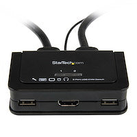 2 Port USB HDMI Cable KVM Switch with Audio and Remote Switch USB Powered