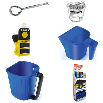 Paint Cup, Paint Pails, Can and Bottle Opener Labelled