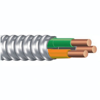 12/3C W/G Stranded AL Armored CU Conductor MC Cable YEL/GRY/GRN Color Code