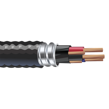 400-3 Teck 90 Bare Copper Aluminum Interlocked Armored Cable With Ground 1KV