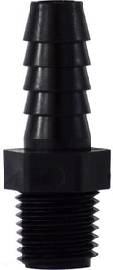 1" X 3/4" Hose Barb X Mip Black Polyethylene Adapter 33024B