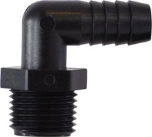 1/2 X 1/4 Hose Barb X MIP Polypropylene Elbow 33048P