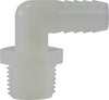 1/2 X 3/4 Hose Barb X MIP White Nylon Elbow 33385W