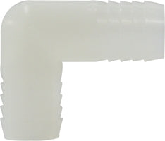 2 White Nylon Hose Barb Union Elbow 33389W