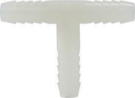 1/8 White Nylon Hose Barb Tee 33415W