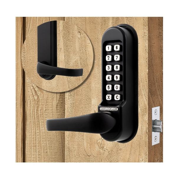 Code Locks CL515BKMG Black Code Free Marine Tubular Mortise Latch