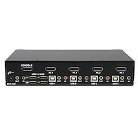 4 Port USB DisplayPort KVM Switch with Audio Between Four HD Multimedia Systems