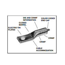 Burndy One Hole Uninsulated Standard Barrel Aluminum Terminals Lugs