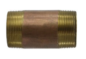 2-1/2" X 8" Red Brass Nipple Fittings 40189