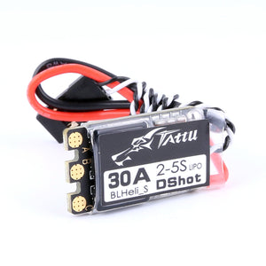 TATTU BLHeli_S 30 AMP ESC (2-5S, W/Dshot, No BEC) For FPV RC Model (4pcs)