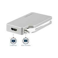 USB C Multiport Video Adapter with HDMI VGA Mini DisplayPort or DVI