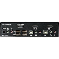 2 Port USB HDMI KVM Switch with Audio and USB 2.0 Hub Hotkey PC Switching