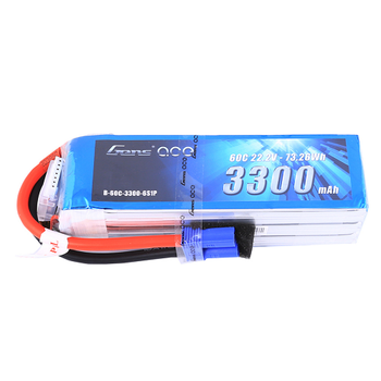 Gens Ace 3300mAh 6S1P 22.2V 60C Lipo Battery Pack With EC5 Plug