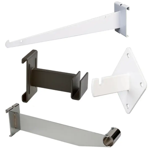 Gridwall Mount, Shelf, Hangrail Brackets Black White Chrome