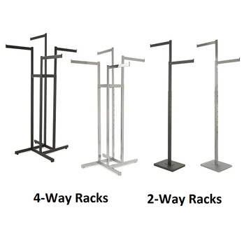 2-Way and 4-Way Garment Clothing Display Racks