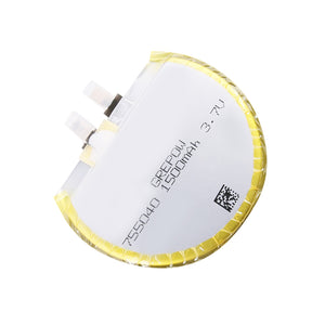 Grepow 1500mAh 1S1P 3.7V LiPo Round Shaped Battery 7550040