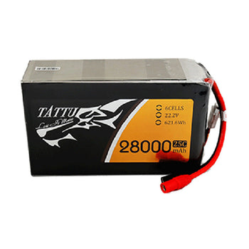 Tattu 28000mAh 6S1P 22.2V 25C Lipo Battery Pack With AS150 +XT150 Plug