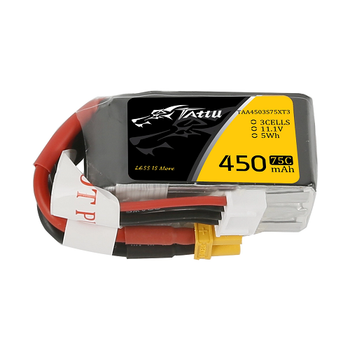 Tattu 450mAh 3S1P 11.1V 75C Lipo Battery Pack With XT30 Plug