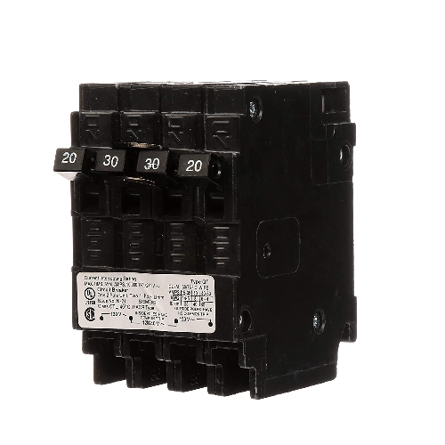 Siemens US2-Q22030CT 2 Pole 20/30/20 Amp 120/240 VAC 10 kA Mini Plug In Triplex Breaker