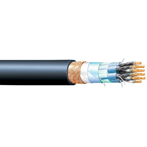 BFOI(IC)3T14AWG(2.5MM2) 14 AWG 3 Triads 250V Shipboard Fire Resistant Copper Wire Braid Shield Al/PS Tape Screened Cable