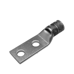 Burndy YA28L2TC38 4/0 AWG 3/8" Stud 1" Stud 2 Hole Short Barrel Copper Lug Inspection Window