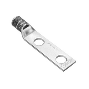 Burndy YAV2CL2TC14FX 2 AWG Flex 1/4" Stud 2 Hole Short Barrel Copper Lug Inspection Window