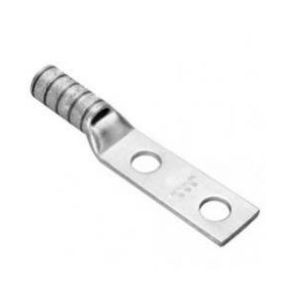 Burndy YAZV262TC14FX 2/0 AWG Flex 1/4" Stud 2 Hole Long Barrel Copper Lug Inspection Window