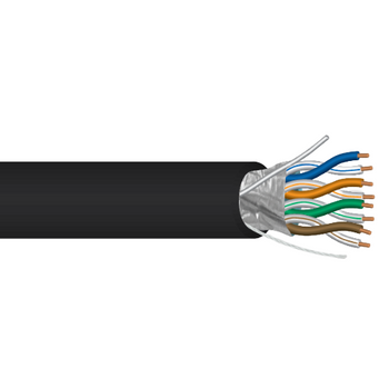 23 AWG 4P Solid Bare Copper Shielded Al Foil FTP CMR Polyolefin FR-PVC Jacket 75C 300V Cat6 Cable