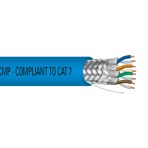 22 AWG 4P Solid Bare Copper Braid Shielded Al Foil Low Smoke PVC Voice And Data Cat7 Cable