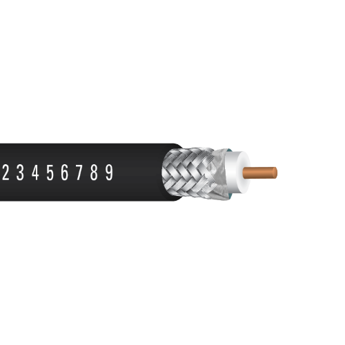 20 AWG 1C Solid Bare Copper RG59/U Riser 75Ohms Al Foil TC Braid 75C 300V Serial Digital Cable