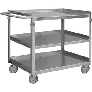 3 Shelves Stainless Steel Durham Mfg Stock Cart Cap 54-7/16"L x 22-1/2"W x 34"H 600 lb SRSC2022483FLD4PU