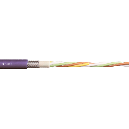 Igus CF11-02-02-15-04-PBA-LC-D (24awg-1P+16awg-4C) Stranded Bare Copper Shielded TC Braid TPE 50V Chainflex® CF11-LC-D Bus Cable