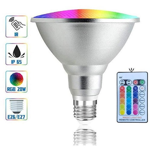 RGB Led Par Lamps 20W E26 AC100-240VAC 1,800 Lumens IP65 Rated