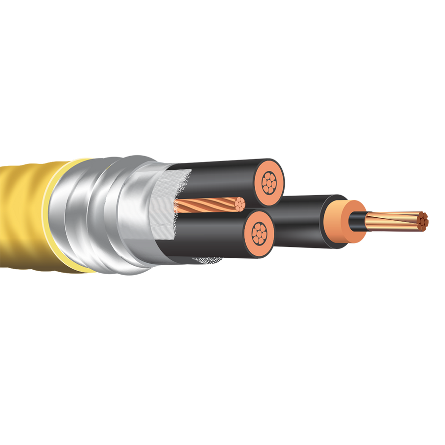 1/0-3 CONTINUOUSLY WELDED ARMOR CABLE TYPE MV-105 MC-HL NON-SHIELDED EPR INSULATION 2.4KV