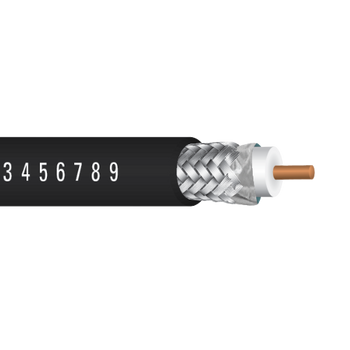 18 AWG 1C Solid Copper Clad Steel RG6/U Plenum 75Ohms Al Foil Braid PVC 60C 600V Coaxial Cable