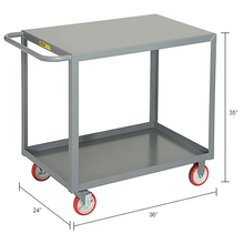 All Welded Service Cart LG-2436-BRK 2 Shelves Flush Top 24 x 36 Little Giant LG-2436-BRK