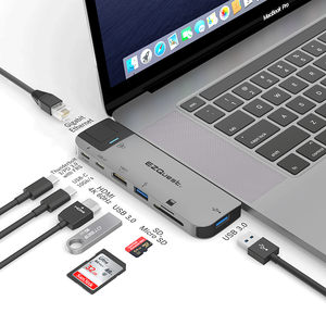 8 Ports Multimedia Hub USB-C Adapter with 4K 60Hz and Power Delivery 3.0 X40228