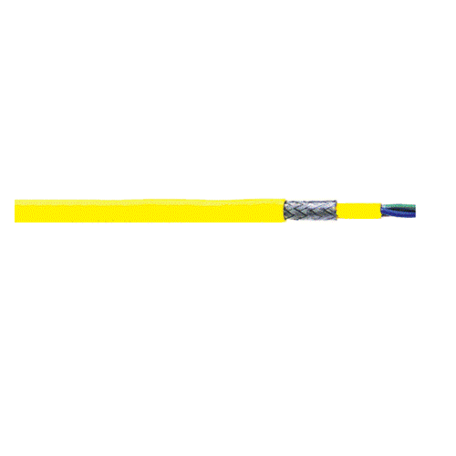 FLEX-54-CP Bare Copper Shielded Yellow Polyurethane Power Cable