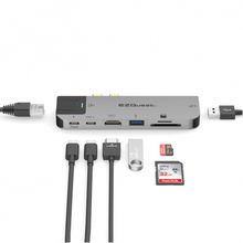 8 Ports Multimedia Hub USB-C Adapter with 4K 60Hz and Power Delivery 3.0 X40228