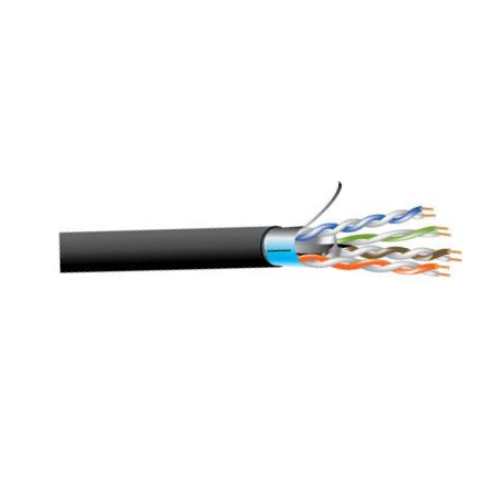 West Penn 4246AFIO 23 AWG 4P Solid Bare Copper Shielded Indoor / Outdoor Category 6A Cable