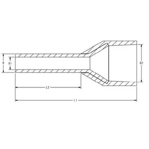 Burndy YF1412ITL 14 AWG 0.71" Length Tin Plated Copper Bootlace Covered Ferrule