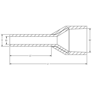 Burndy YF0125IDL 1 AWG 1.57" Length Tin Plated Copper Bootlace Covered Ferrule