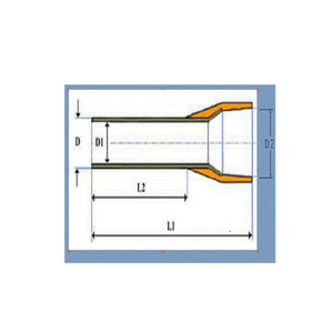 Burndy YF0130ID 1 AWG 1.81" Length Tin Plated Copper Bootlace Covered Ferrule Blue