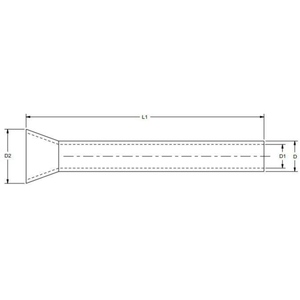 Burndy YF1012UIL 10 AWG 0.47" Length Tin Plated Copper Bare Bootlace Ferrule