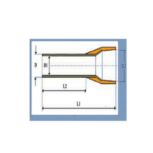 Burndy YF2212IW 22 AWG 0.71" Length Tin Plated Copper Bootlace Covered Ferrule Orange