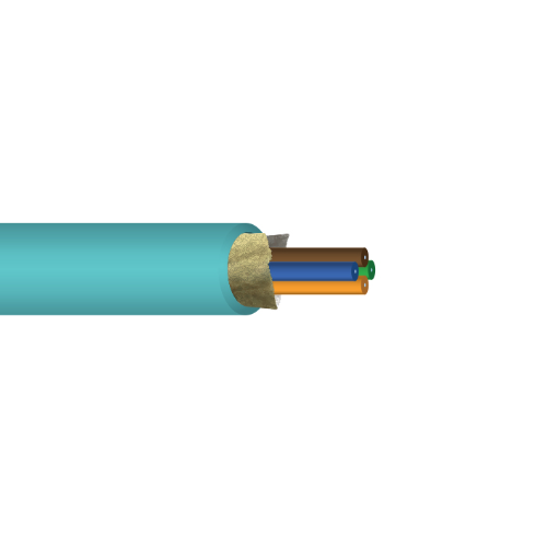 Indoor/Outdoor Multimode 50µm OM3 Plenum OFNP Low Smoke PVC Aqua Jacket Fiber Cable