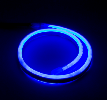 Neon-style Line Voltage Flexible Led Strip Lights 1.5W Blue 120VAC 60 per foot Lumens