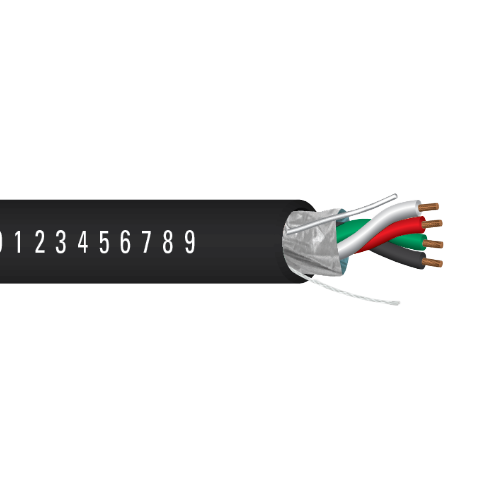 22 AWG 4C Bare Copper Shielded Plenum Low Smoke PVC Jacket 75C 300V Mic Line Level Control Cable